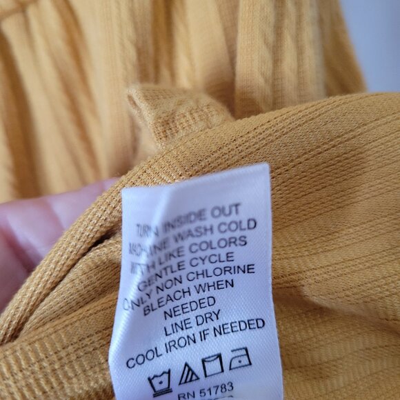 Maurice's Dress Peasant  BOHO Smocked Small Mustard Yellow Off Shoulder Unique - Picture 10 of 11